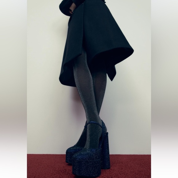 ✨SALE✨ ZARA RHINESTONE HEELED PLATFORM SHOES ✨SALE✨ - Picture 2 of 11